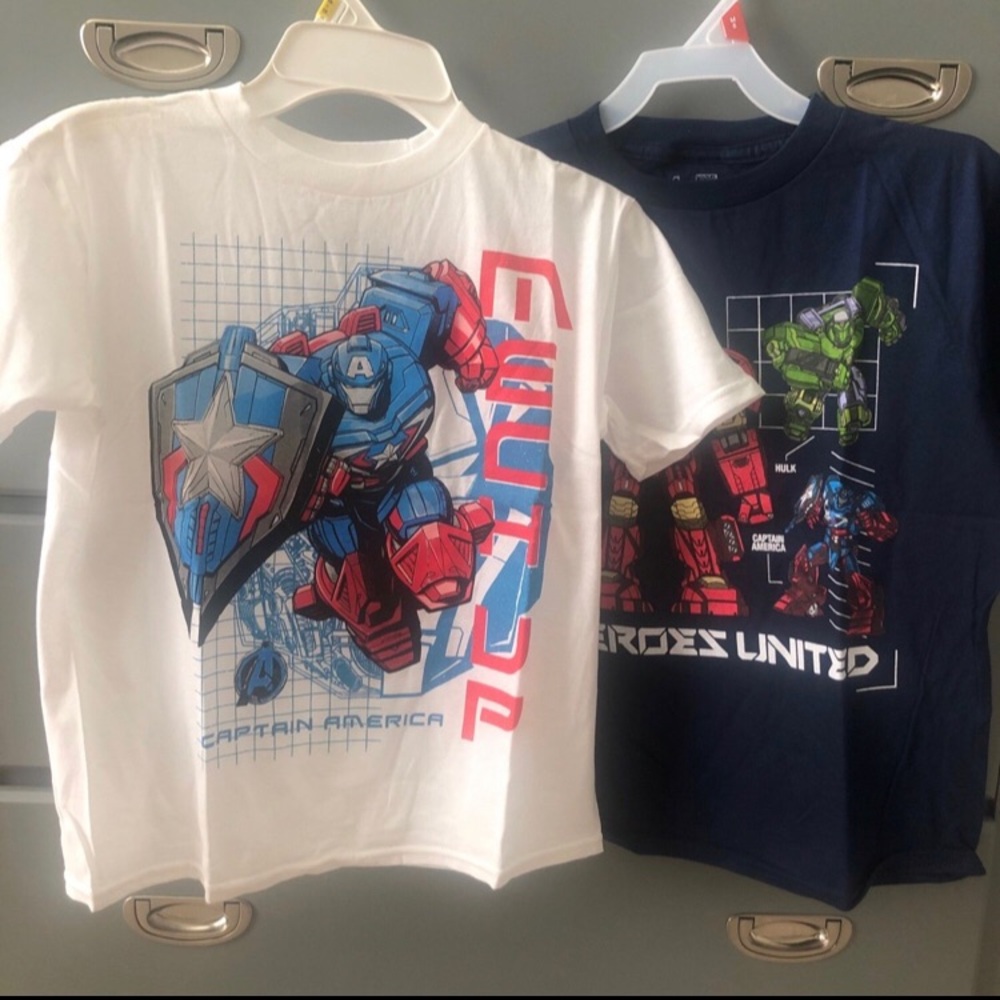 Marvel Kids Shirts - White and Navy
